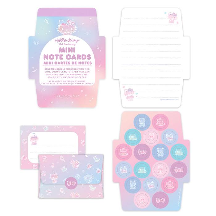 Hello Kitty Hello Kitty x Studio Oh! 50th Anniversary Mini Note Cards and Sticker Set Rosas | CL_HK72477