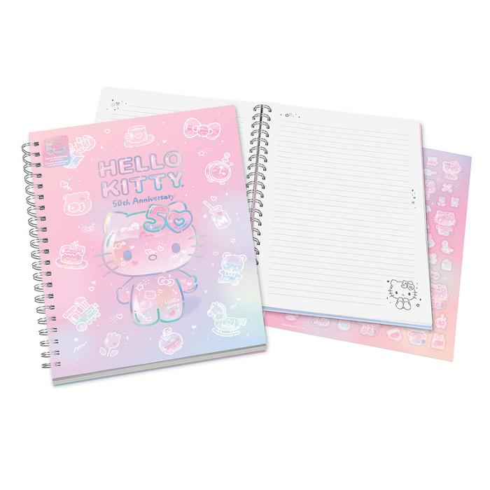 Hello Kitty Hello Kitty x Studio Oh! 50th Anniversary Extra-Large Spiral Notebook & Sticker Sheet Rosas | CL_HK49210