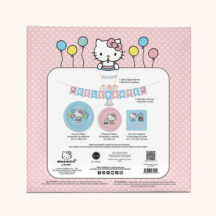 Hello Kitty Hello Kitty x Studio Oh! Happy Birthday Paper Party Pack Rosas | CL_HK87200