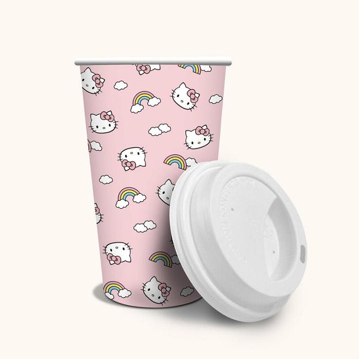 Hello Kitty Hello Kitty x Studio Oh! Rainbow Skies Paper Hot Cups Rosas | CL_HK78274