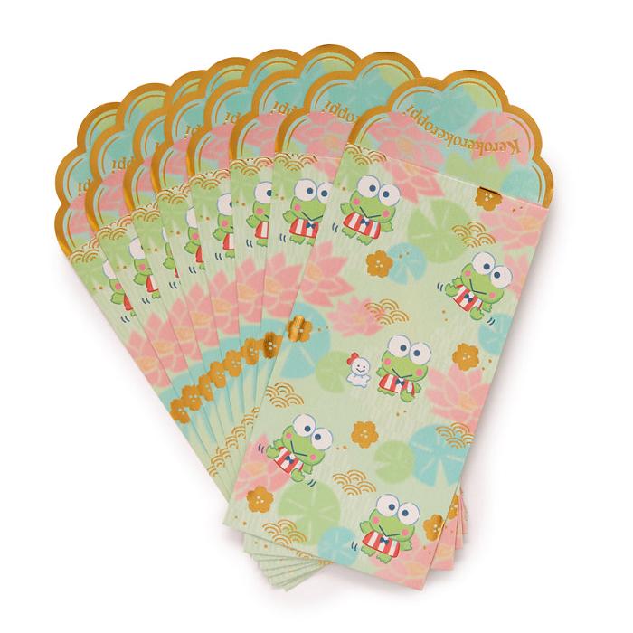 Hello Kitty Keroppi 8-pc Vertical Enclosure Envelopes (Hot Stamp) Verde | CL_HK80037