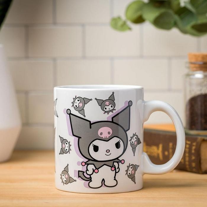 Hello Kitty Kuromi All-Over Print Ceramic Mug (Poses) Gris | CL_HK74484