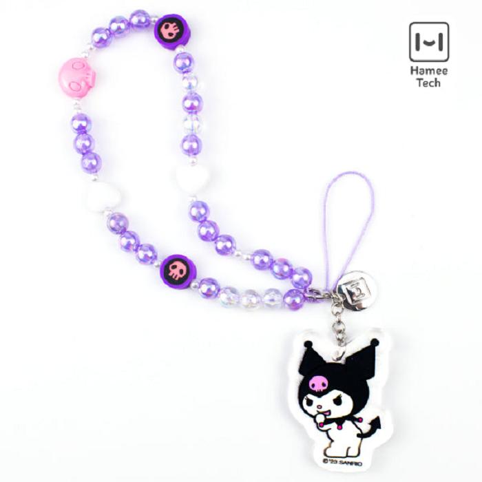 Hello Kitty Kuromi Beaded Charm Mobile Phone Wrist Strap Moradas | CL_HK12355