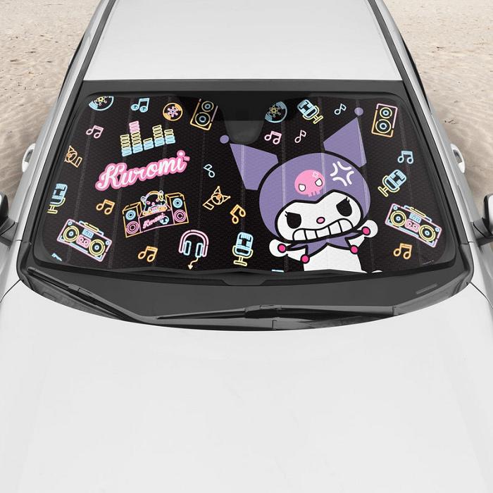 Hello Kitty Kuromi Car Sun Shade (Neon Party) Negras | CL_HK38282