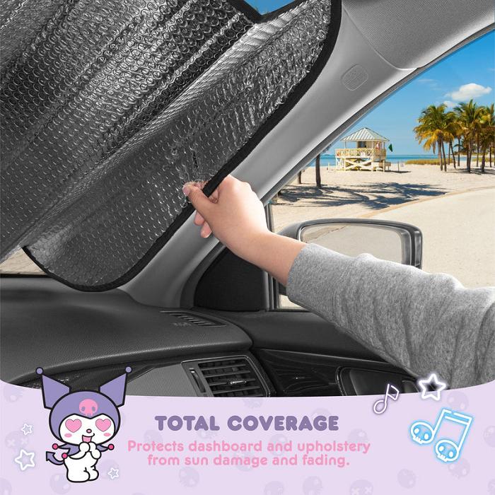 Hello Kitty Kuromi Car Sun Shade (Neon Party) Negras | CL_HK38282