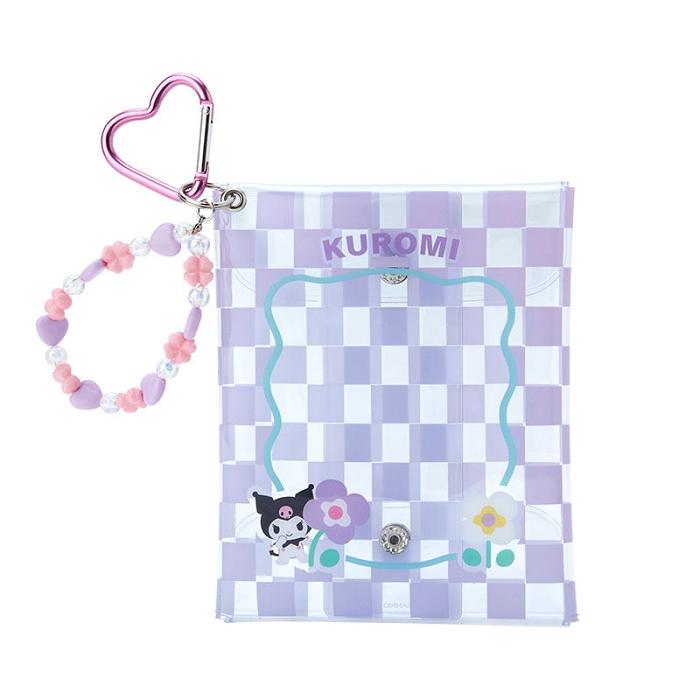 Hello Kitty Kuromi Clear Snap Mini Pouch (Pastel Check Series) Moradas | CL_HK91469