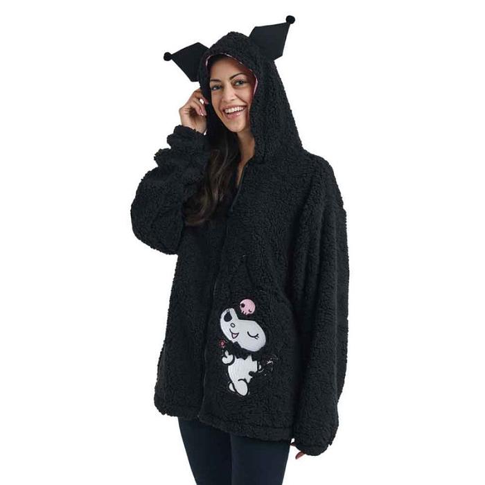 Hello Kitty Kuromi Cozy Sherpa Zip Lounge Hoodie Negras | CL_HK89921