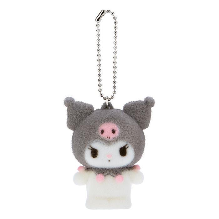 Hello Kitty Kuromi Flocked Keychain Mascot Gris | CL_HK25508