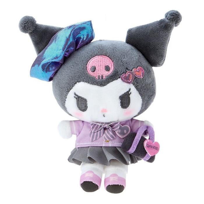 Hello Kitty Kuromi Plush Mascot Keychain (Sanrio Academy Series) Rosas Gris | CL_HK26395