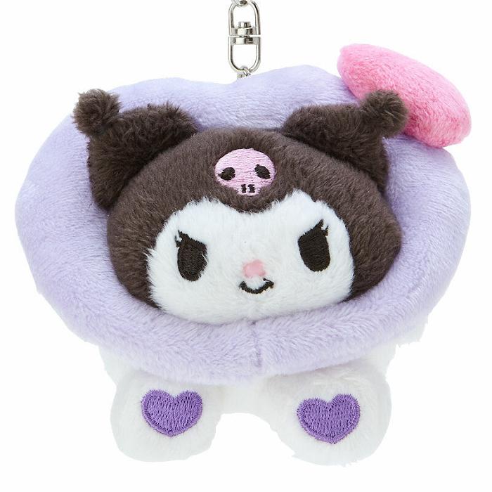 Hello Kitty Kuromi Plush Mascot Keychain (Big Heart Series) Moradas | CL_HK33212