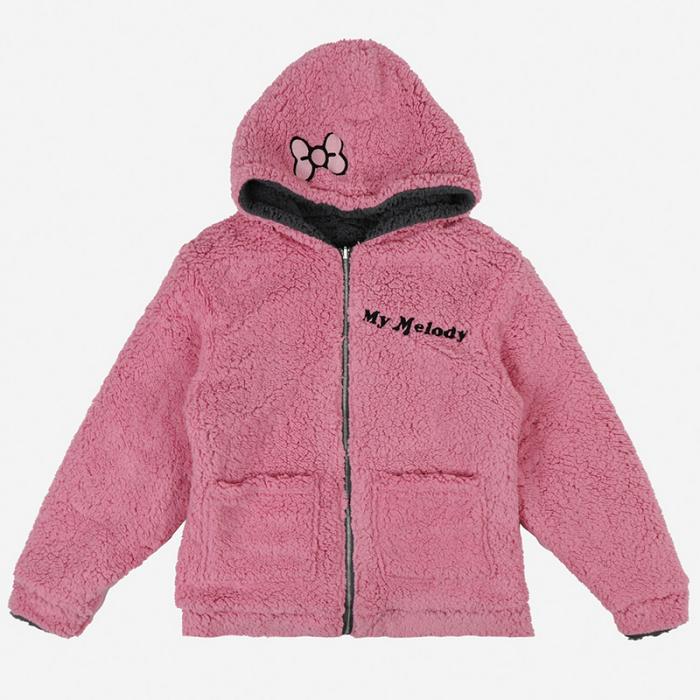 Hello Kitty Kuromi & My Melody x Dumbgood Reversible Sherpa Zip Hoodie Rosas Negras | CL_HK45905