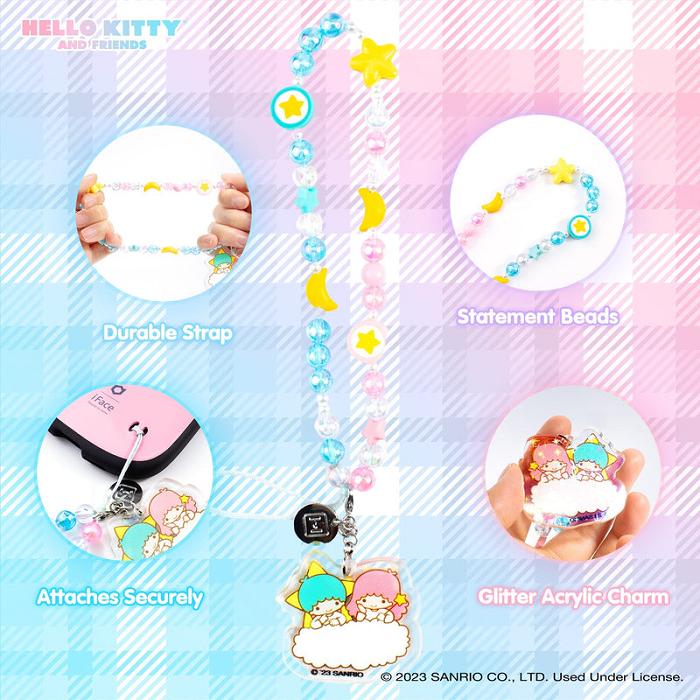 Hello Kitty LittleTwinStars Beaded Charm Mobile Phone Wrist Strap Azules Rosas | CL_HK44611