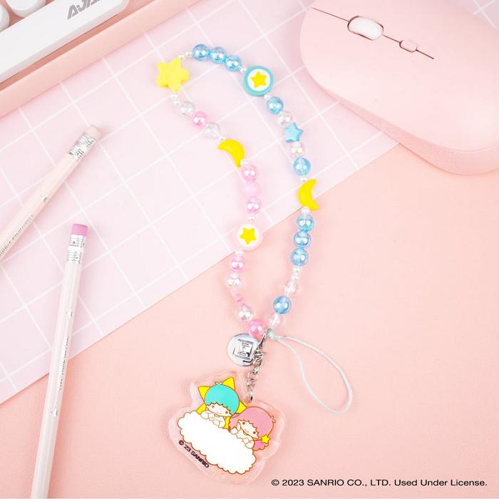 Hello Kitty LittleTwinStars Beaded Charm Mobile Phone Wrist Strap Azules Rosas | CL_HK44611