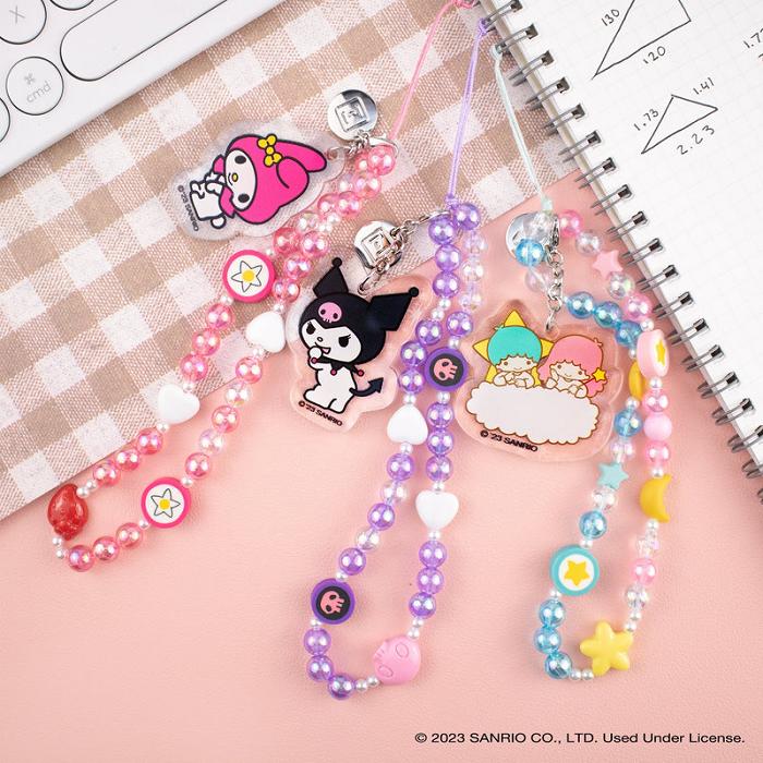 Hello Kitty LittleTwinStars Beaded Charm Mobile Phone Wrist Strap Azules Rosas | CL_HK44611