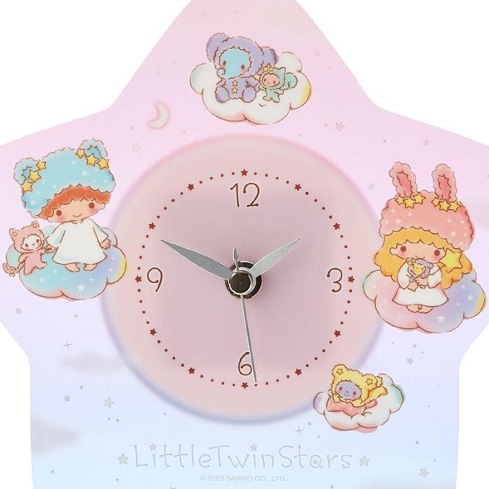 Hello Kitty LittleTwinStars Standing Clock (Fluffy Cloud Series) Rosas Azules | CL_HK35011