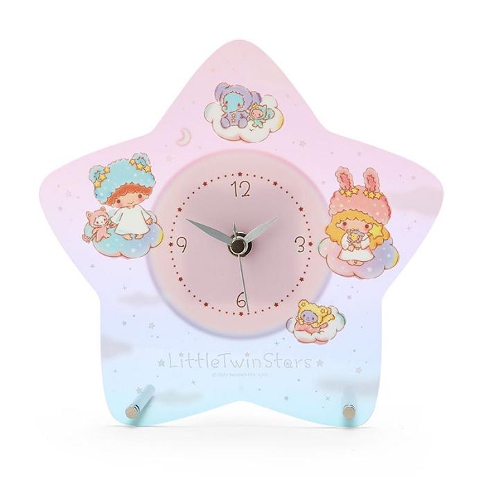 Hello Kitty LittleTwinStars Standing Clock (Fluffy Cloud Series) Rosas Azules | CL_HK35011