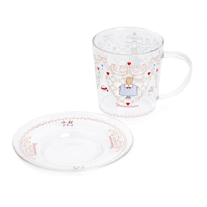 Hello Kitty Marron Cream Glass Cup and Saucer Set Multicolor | CL_HK59098