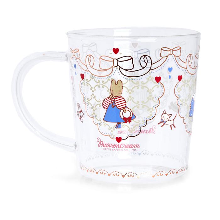 Hello Kitty Marron Cream Glass Cup and Saucer Set Multicolor | CL_HK59098