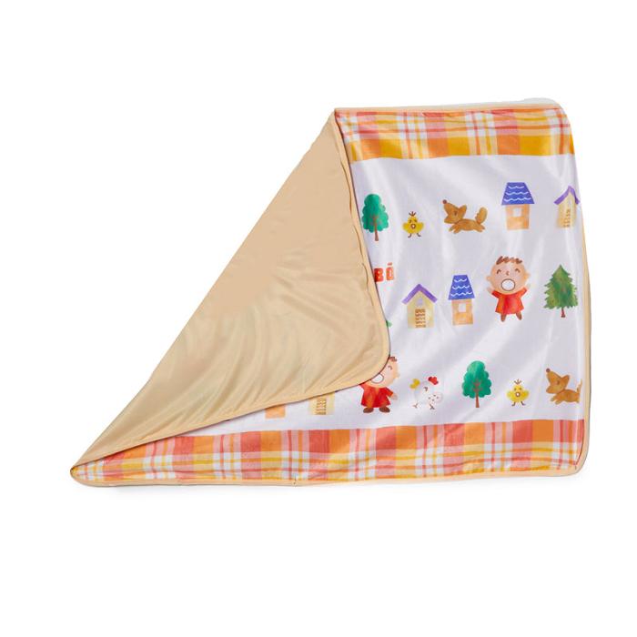 Hello Kitty Minna No Tabo Lap Blanket (Orange Plaid Series) Multicolor | CL_HK18742