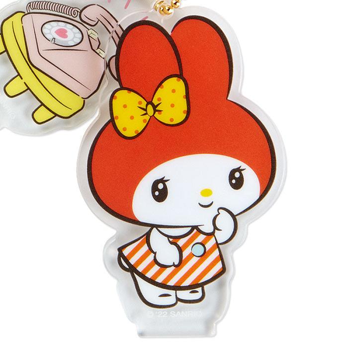 Hello Kitty My Melody Acrylic Keychain and Stand (Retro Room Series) Rojas | CL_HK55837