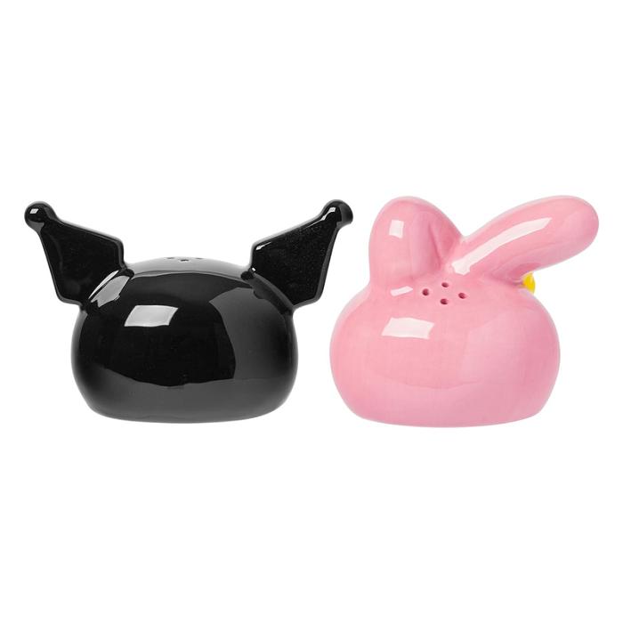 Hello Kitty My Melody And Kuromi Sculpted Ceramic Salt and Pepper Set Negras Rosas | CL_HK75626