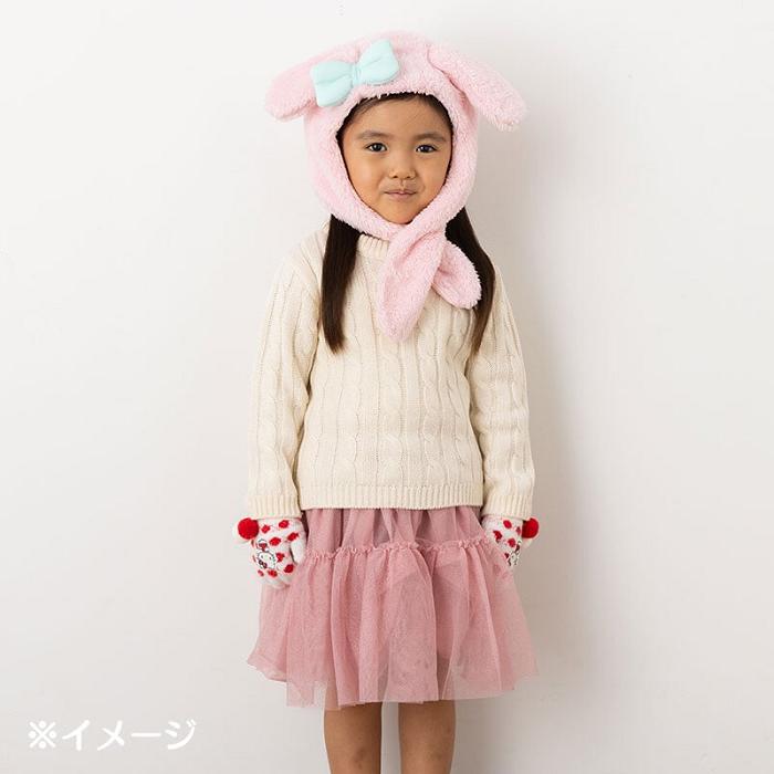 Hello Kitty My Melody Kids Hooded Wrap Scarf Rosas | CL_HK70634