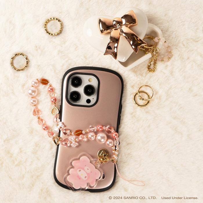 Hello Kitty My Melody Latte Bear Beaded Charm Mobile Phone Wrist Strap Rosas | CL_HK90519