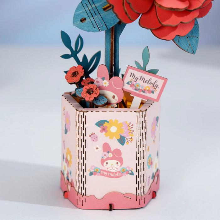 Hello Kitty My Melody Red Camellia 3D Wooden Puzzle Rojas | CL_HK37241