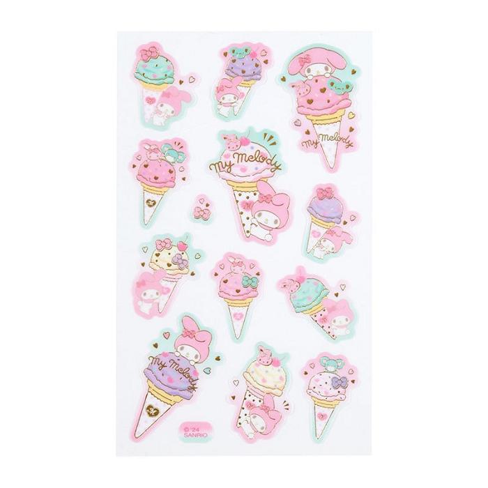 Hello Kitty My Melody Sticker Sheet (Ice Cream Party Series) Rosas | CL_HK32037