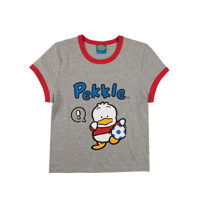 Hello Kitty Pekkle x Dumbgood Grey Ringer Baby Tee Gris | CL_HK66970