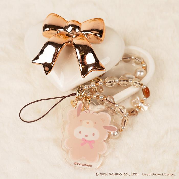 Hello Kitty Pochacco Latte Bear Beaded Charm Mobile Phone Wrist Strap Creme | CL_HK91124