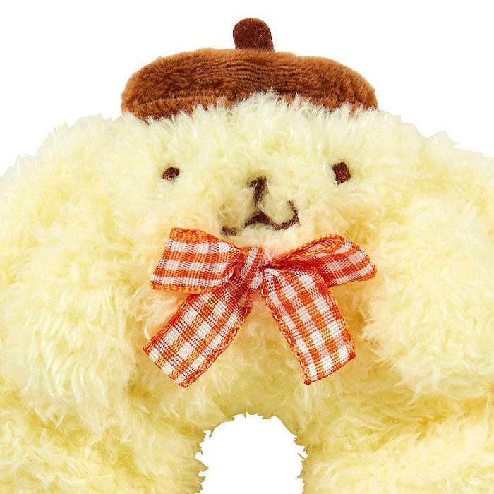 Hello Kitty Pompompurin Cozy Plush Scrunchie (Gingham Bow) Amarillo | CL_HK81225