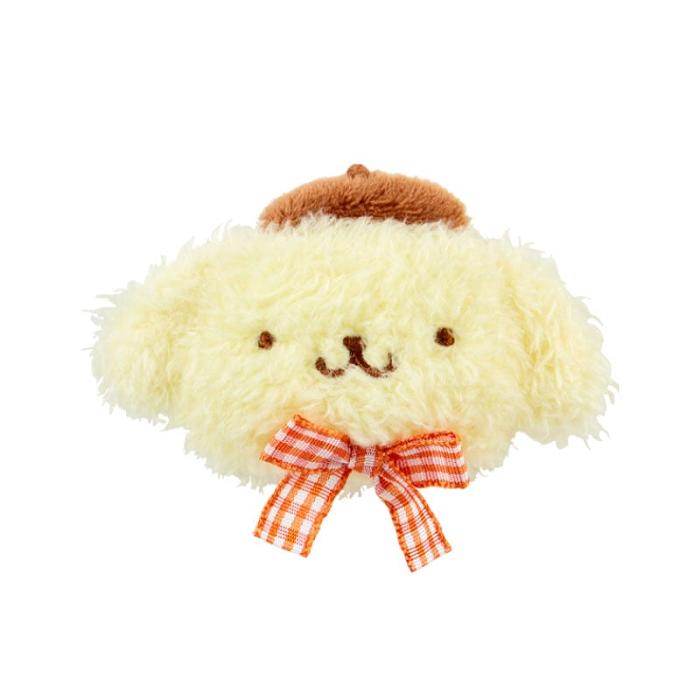 Hello Kitty Pompompurin Plush Hair Clip (Gingham Bow) Amarillo | CL_HK41957