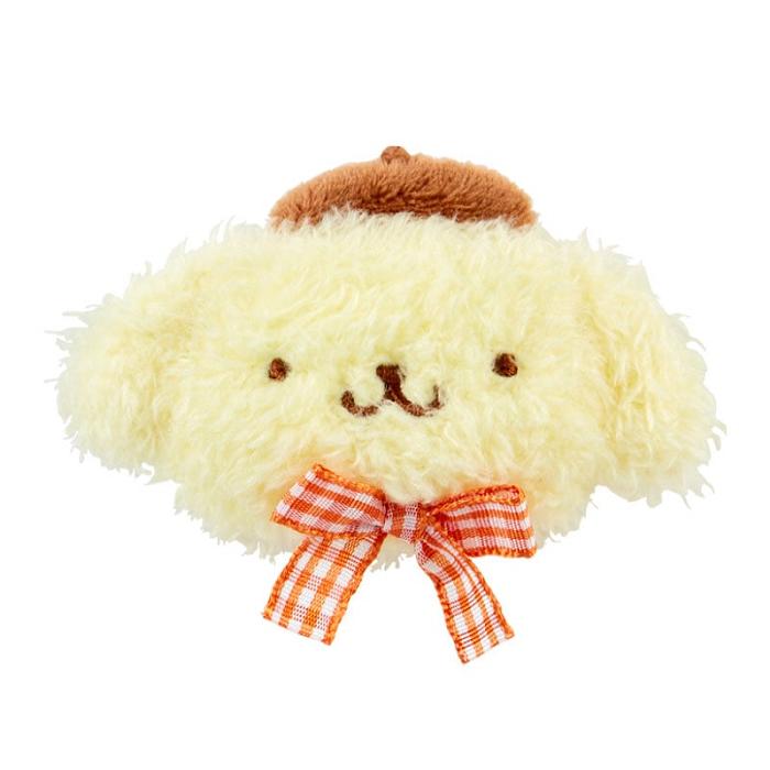 Hello Kitty Pompompurin Plush Hair Clip (Gingham Bow) Amarillo | CL_HK41957