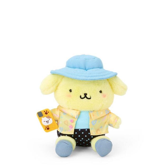 Hello Kitty Pompompurin Plush Mascot Keychain (Day at the Funfair Series) Azules Amarillo | CL_HK58021