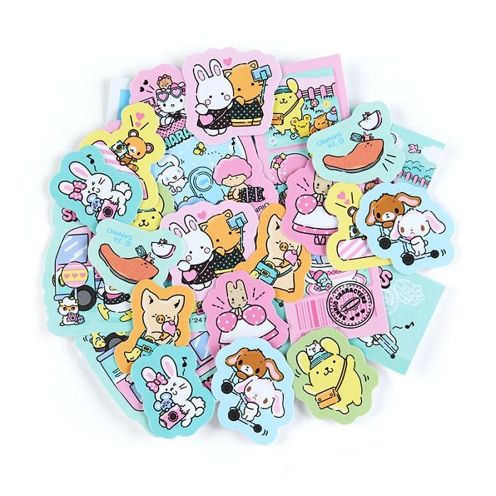 Hello Kitty Sanrio Character 24-pc Mini Sticker Pack (Day at the Funfair Series) Azules | CL_HK45390