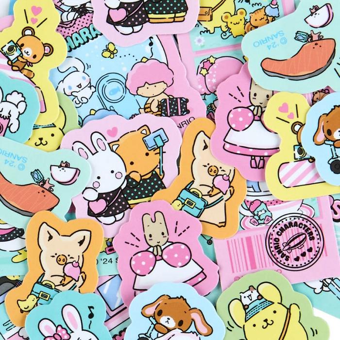 Hello Kitty Sanrio Character 24-pc Mini Sticker Pack (Day at the Funfair Series) Azules | CL_HK45390