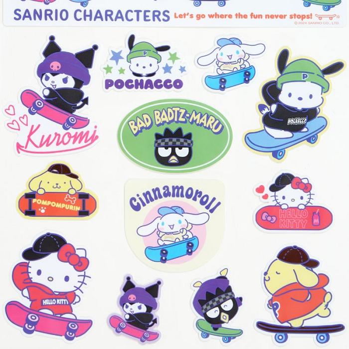 Hello Kitty Sanrio Characters 13-pc Sticker Sheet (Sk8r Squad Series) Multicolor | CL_HK47410