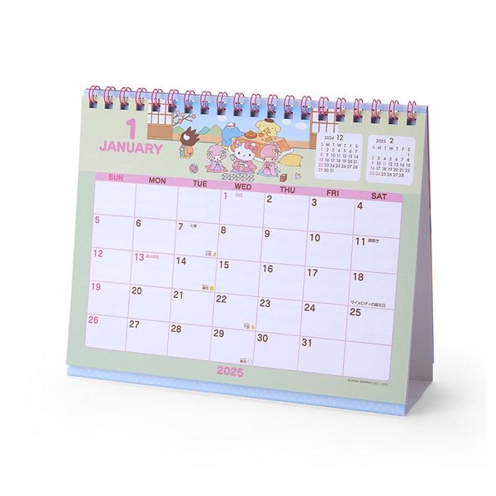 Hello Kitty Sanrio Characters 2025 Desk Calendar Rosas Azules | CL_HK48585