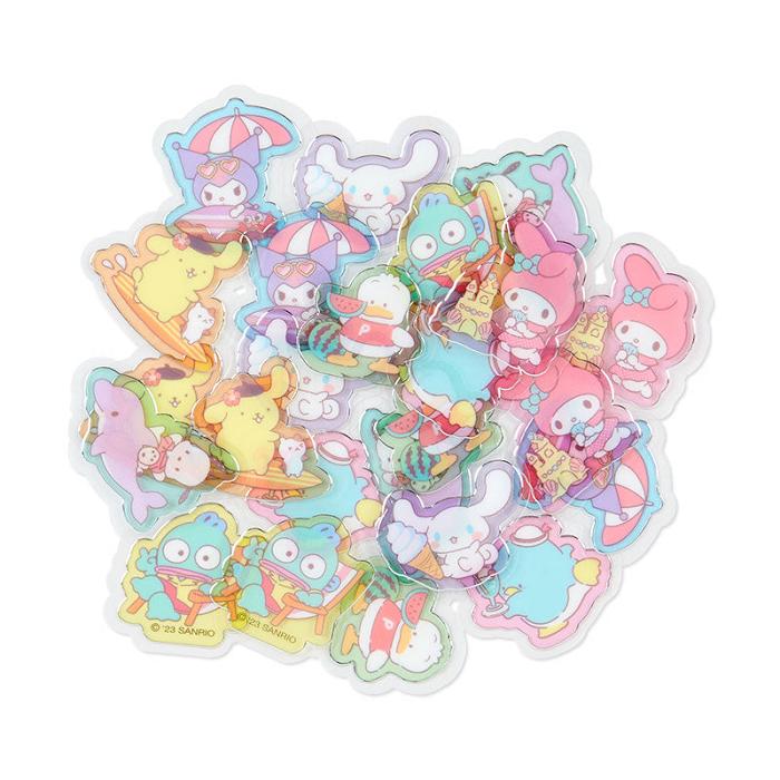 Hello Kitty Sanrio Characters 24-Piece Summer Tee Mini Sticker Pack Multicolor | CL_HK20190