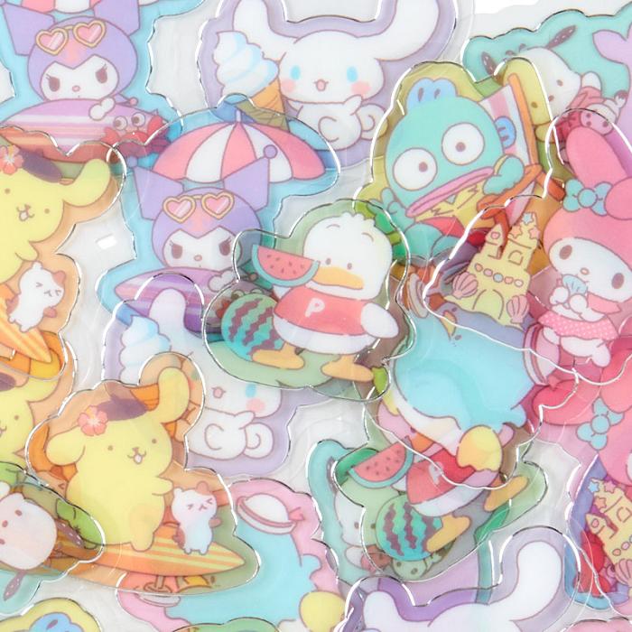 Hello Kitty Sanrio Characters 24-Piece Summer Tee Mini Sticker Pack Multicolor | CL_HK20190