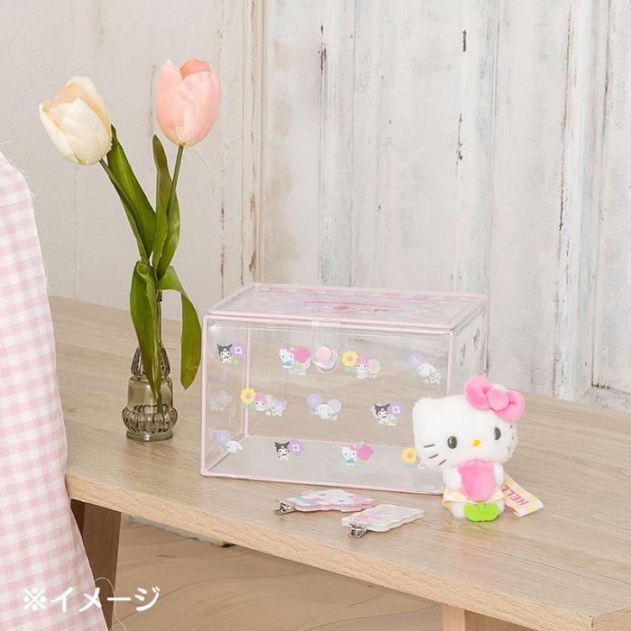 Hello Kitty Sanrio Characters Clear Storage Case (Pastel Check Series) Rosas | CL_HK99458