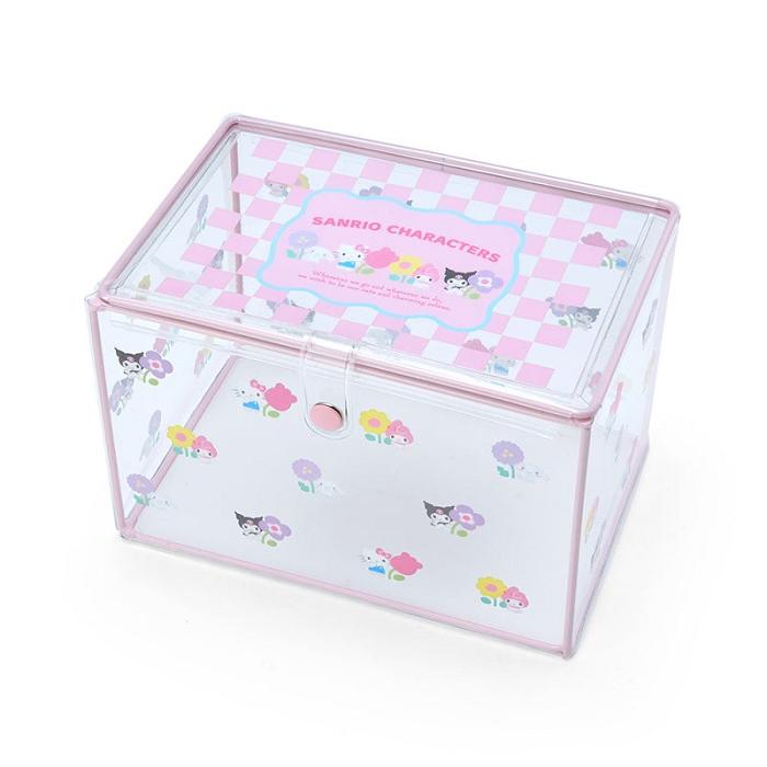 Hello Kitty Sanrio Characters Clear Storage Case (Pastel Check Series) Rosas | CL_HK99458