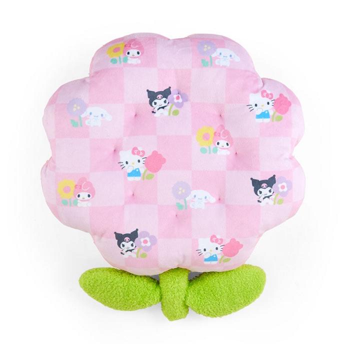 Hello Kitty Sanrio Characters Daisy Throw Pillow (Pastel Check Series) Rosas | CL_HK11175