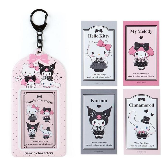 Hello Kitty Sanrio Characters ID Badge Holder & Sticker Set (Pretty Party Series) Gris Rosas | CL_HK90162