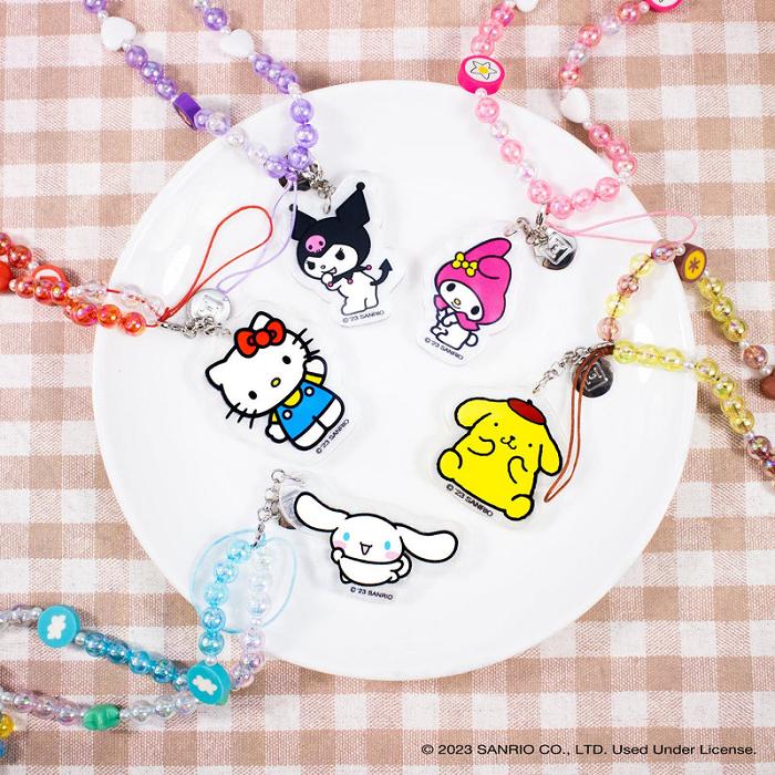 Hello Kitty Tuxedosam Beaded Charm Mobile Phone Wrist Strap Multicolor | CL_HK41406