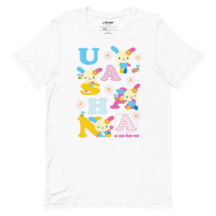 Hello Kitty U*SA*HA*NA Scattered Letters Tee Negras | CL_HK55557